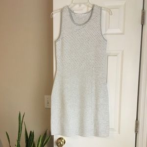 NWOT gray and white striped dress